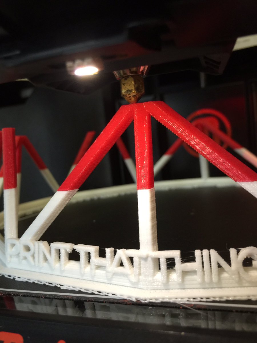 3DCentralVA's tweet photo. Multi-color hat is happening! @PRINTTHATTHING #NOSUPPORT looks great so far! Fingers crossed! #3dprintedhat https://t.co/gl6EzUx1mT