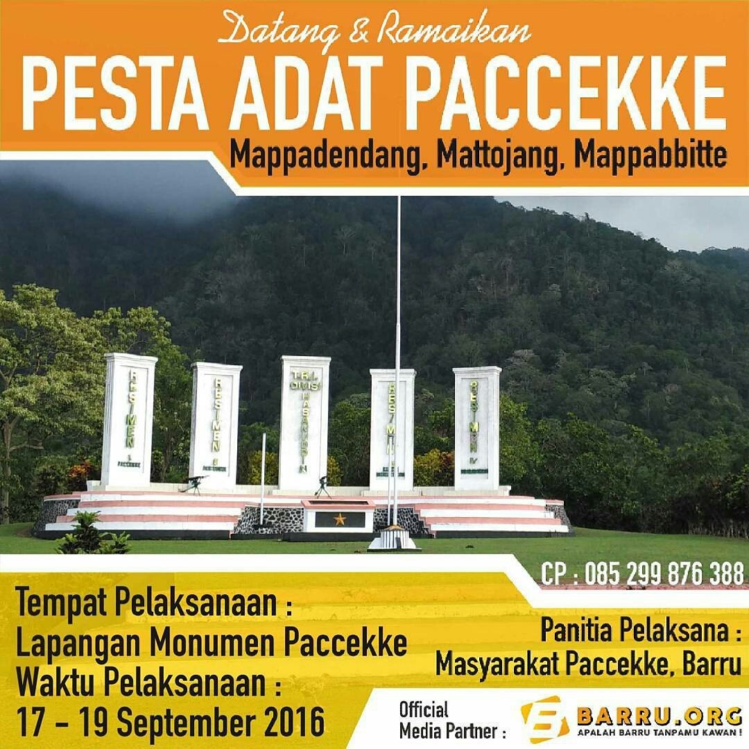 SocialMediaMks's tweet photo. #InfoScMM : Datang &amp; Ramaikan "PESTA ADAT PACCEKKE" di Lap. Monumen Paccekke, Kab. Barru. #SocialMedia #Barru https://t.co/0AbBPWEzjX