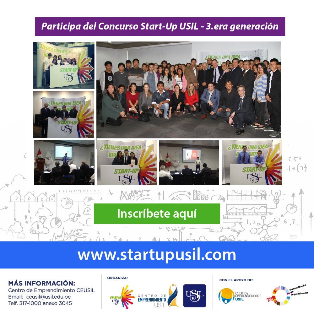StartUpUSIL's tweet photo. Inscríbete aquí!
https://t.co/3cgRk2LtRV
#USIL #CEUSIL #StartUpUSIL #emprendedores #Startup #Lima #Peru #negocios https://t.co/btg7q3nqrt