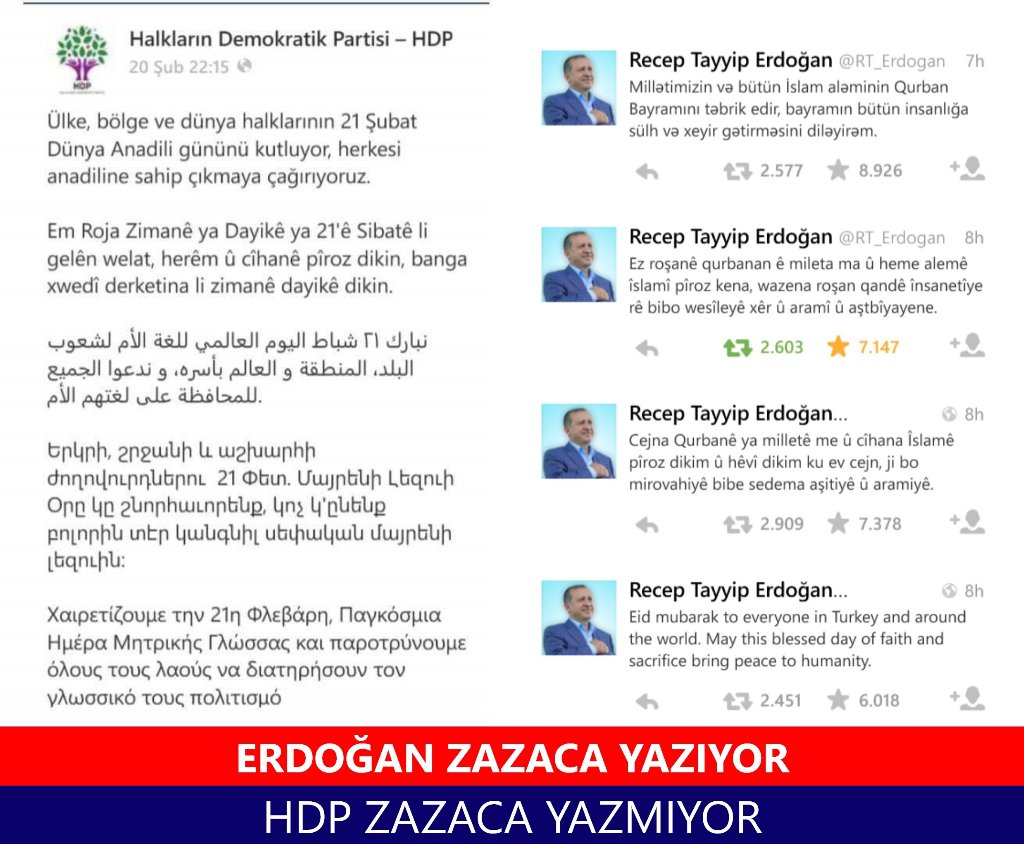 MESELE PARTİ MESELESİ DEĞİLMESELE ZAZALARA VE ZAZACA'YA SAYGI DUYUP DUYMAMA MESELESİ