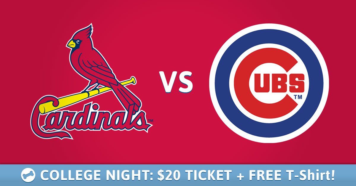Hurry, take advantage of your exclusive student discount for the Cardinals vs. Cubs game! goo.gl/wPWKYv