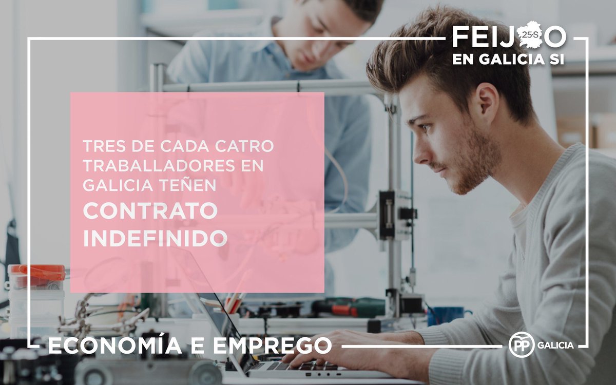 JichoDeVigo's tweet photo. 3 de cada 4 empregos que se crean en Galicia son indefinidos.
 @FeijooGalicia!
#DebateCRTVG https://t.co/TiIQYnDm6R