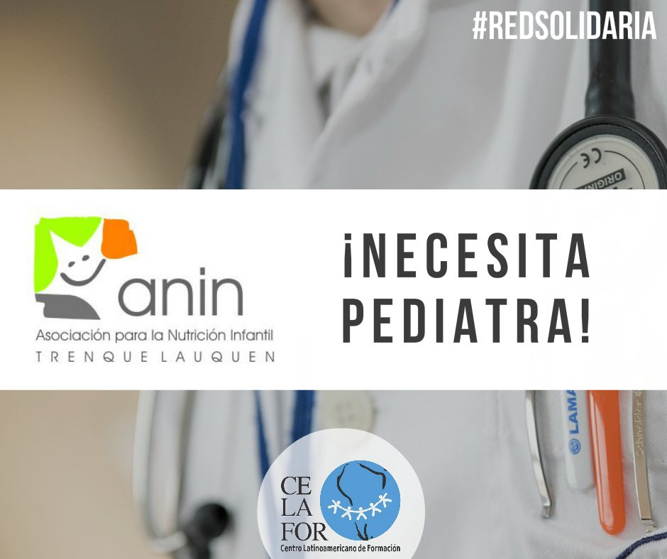 Si sos pediatra y querés ayudar a <a href="/AninTrenque/">Anin Trenque Lauquen</a> o conocés a alguien que pueda colaborar, contactanos! Ayudanos con RT