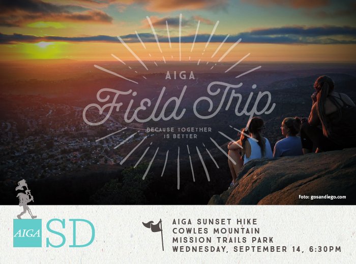 aigasandiego's tweet photo. Weds 9/21: #AIGASDFieldTrip Sunset Hike at #CowlesMountain! 6:30pm, >https://t.co/uOEMMTaogB #aigasdevents #sdhikes https://t.co/BVFi6zmAUx