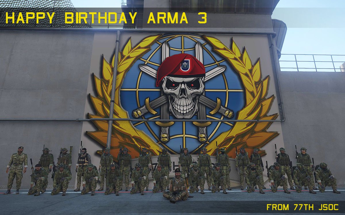 77thJSOC's tweet photo. @Arma3official the #77thJSOC wish you #HappyBirthdayArma3 https://t.co/gWq9L4Gzxb