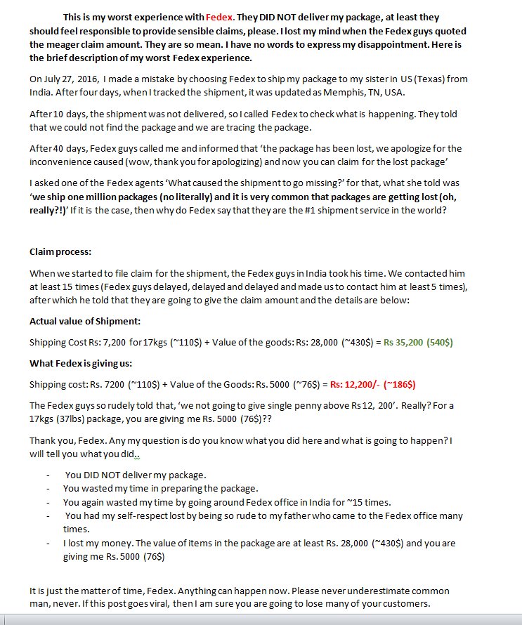 vamsyb's tweet image. @FedExIndia @FedEx Please see the attached pictures #NeverFedex #Fedex #shipping 2/3