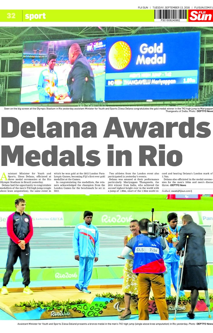 sun_fiji's tweet photo. This is Our Back Page For Today 13 09 16 https://t.co/l26UD9E83y
