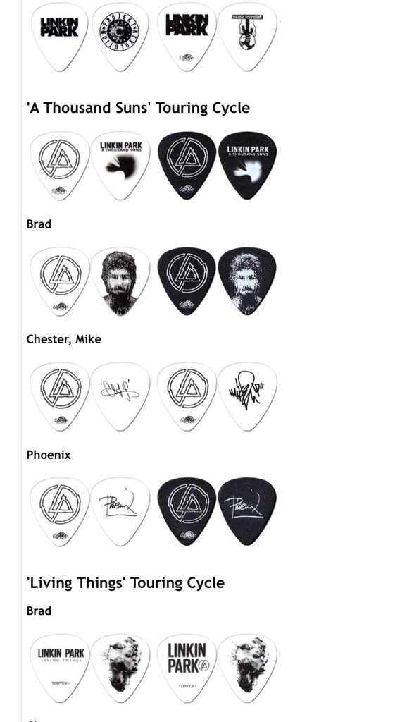 Linkin Park Live Mikeshinoda Full Guide To Every Linkin Park Guitar Pick Sorted By Album Touring Cycle T Co Qmxzriuwbj