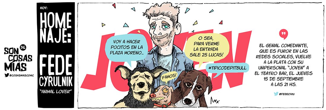 Este chango que me hace reír mucho, @FedeCyru visitará #LaPlata 15/9 <a href="/ELTEATROBARLP/">EL TEATROBAR LAPLATA</a>
bit.ly/2aUd5Xc