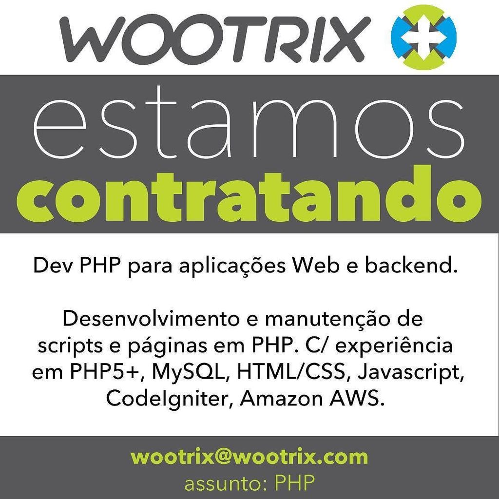 WootrixOficial's tweet photo. #php #aws #mysql #javascript #htmlcss #vagas https://t.co/xLHjVbNv36 https://t.co/QK5lkhzff9