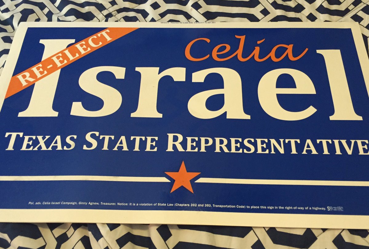 CeliaIsrael's tweet photo. New yard signs are here! DM me if you live in HD 50 &amp; want one! #gottalooksharp #womanonamission #txlege https://t.co/jnk1EeQ9TC