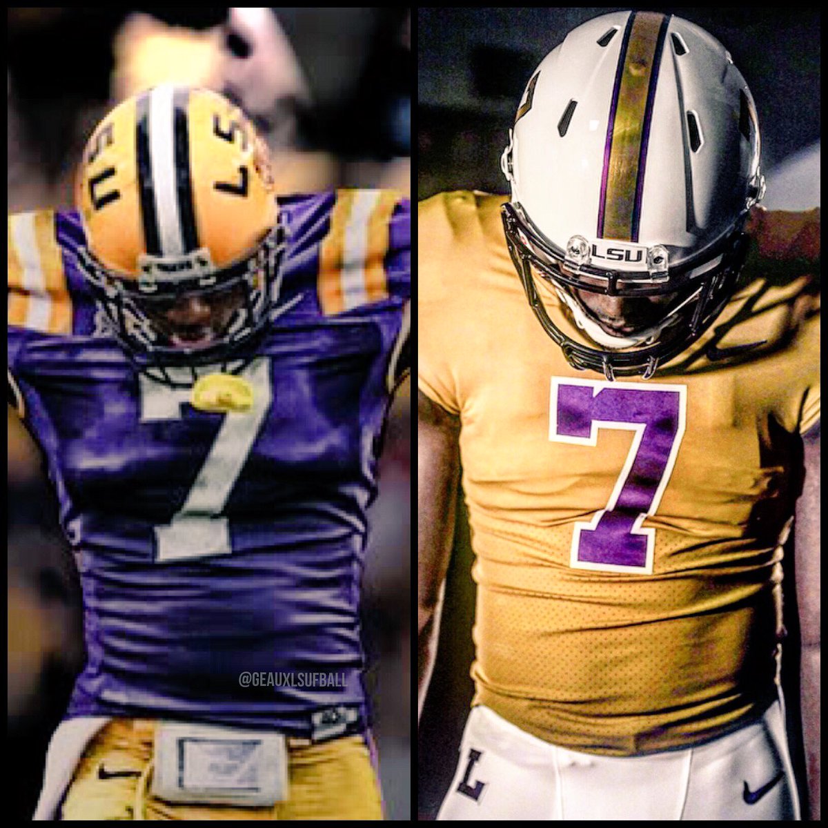geauxlsufball's tweet photo. The #Legendof7 #LSU 
@RealPeterson21 
@_fournette https://t.co/1AFBhDdfyb