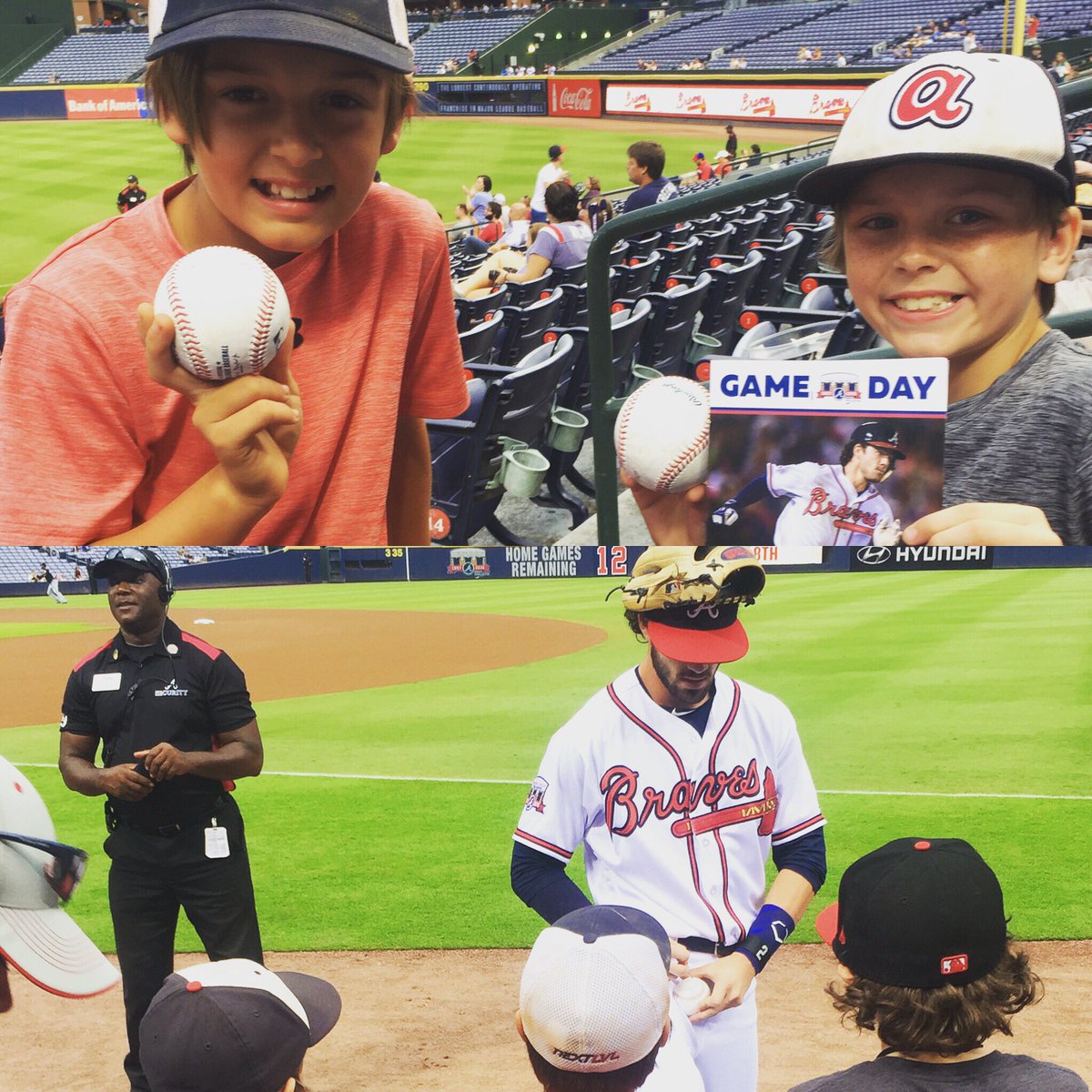 CorrieIsaacs's tweet photo. Thank you @LieutenantDans7 for taking the time to create a memory these 2 boys will never forget!  #braves2016 https://t.co/QLidDv2pTb