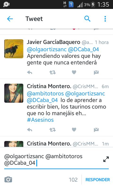 CrisMMartinez's tweet photo. @olgaortizsanc @ambitotoros @DCaba_04 sii, va de valiente y a la mínima bloquean jajajaja patéticos estos taurinos https://t.co/kvvJzWtycv