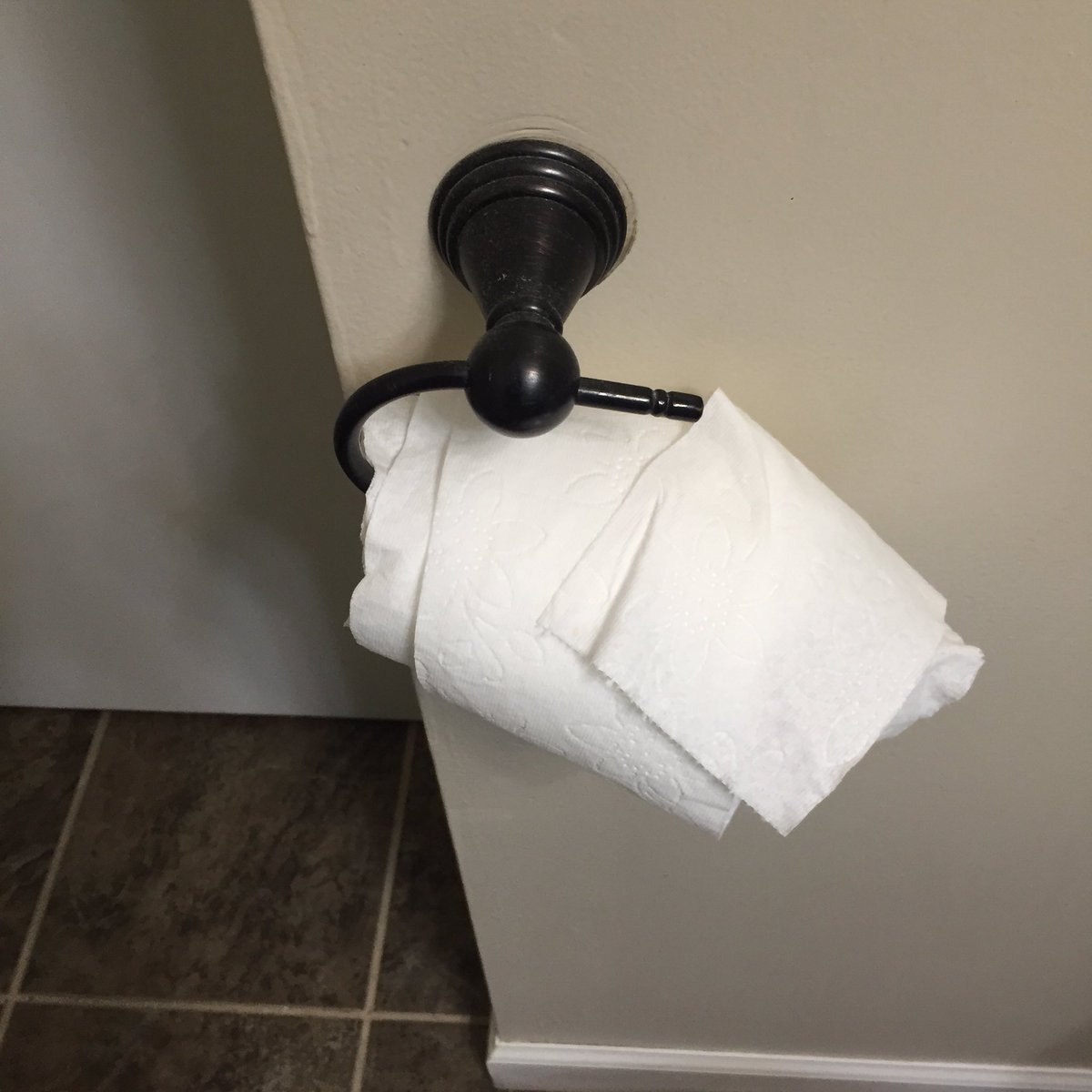 dharter444's tweet photo. If your TP has ever looked like this, you have had a toddler #wholeRoll https://t.co/myovlYZ7zM