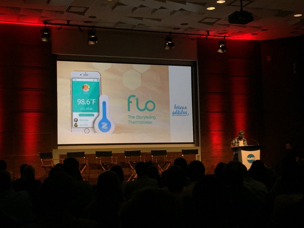 zeraphco's tweet image. Flo at @wearewearable Toronto event with @coreyherscu and @herscugold team #digitalhealth