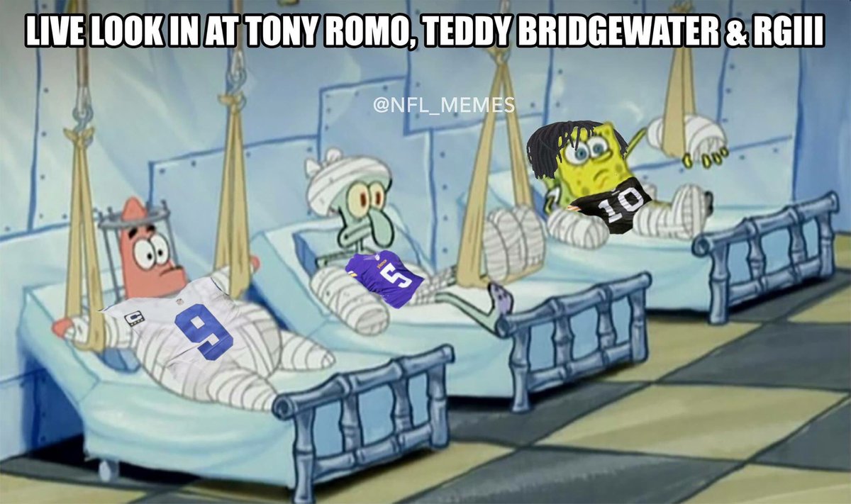 NFLMemes's tweet image. Their injuries are spot on too...