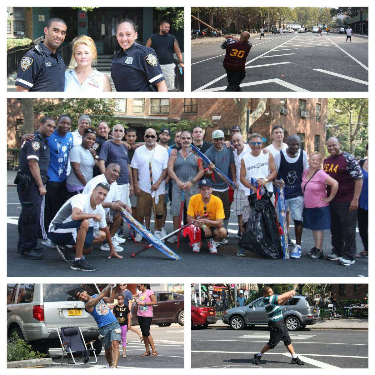 Bringing back street games! <a href="/NYPDPSA4/">NYPD Housing PSA 4</a> Officers play stickball with residents from #LES. <a href="/Alice_Cancel/">Alice Cancel</a>