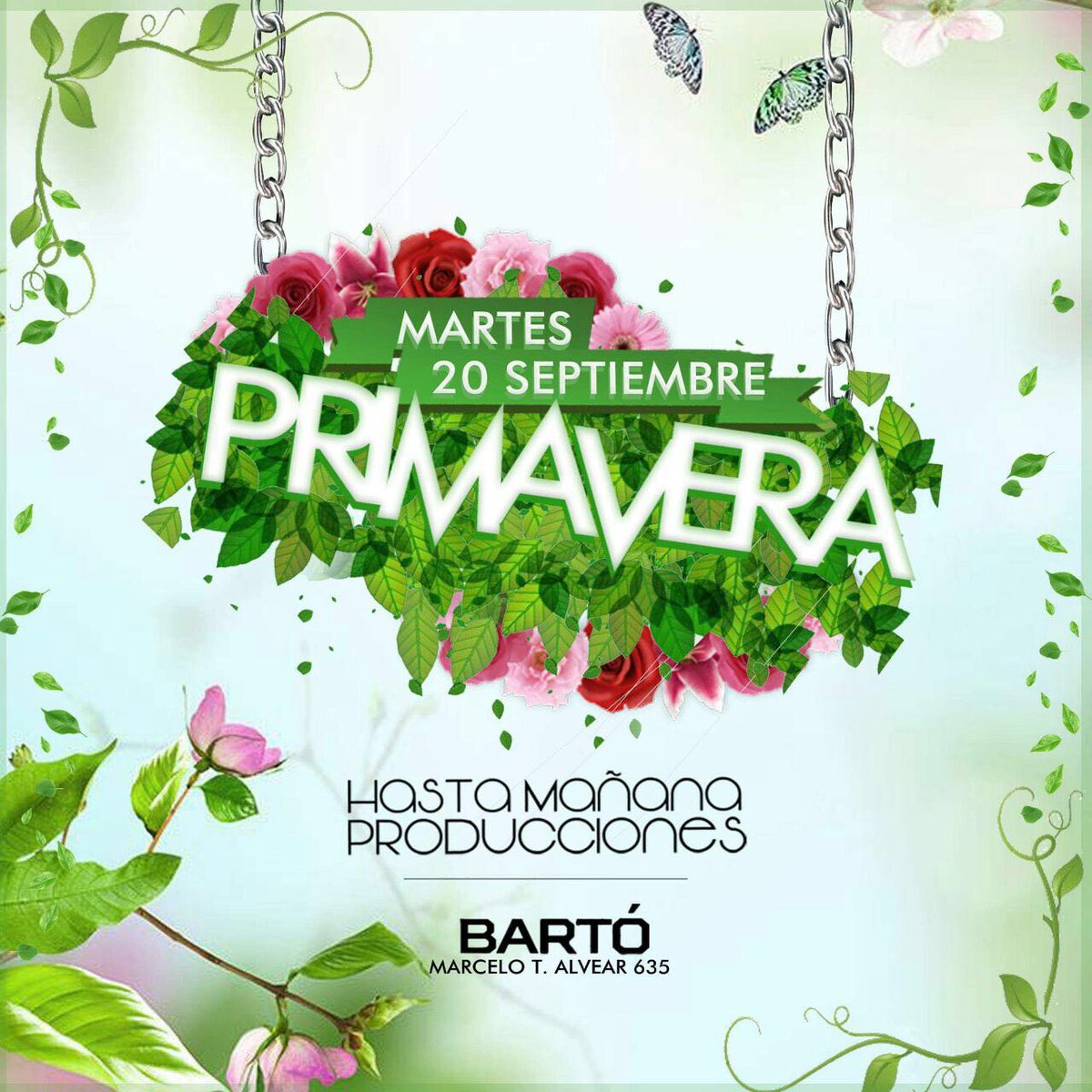 damiancorrea15's tweet photo. Vamos hacer una #PRIMAVERA Alucinante en Bartó!!

Pedime tu anticipada! 
3516325116
Hasta Mañana Producciones https://t.co/2l3PI1R2h1