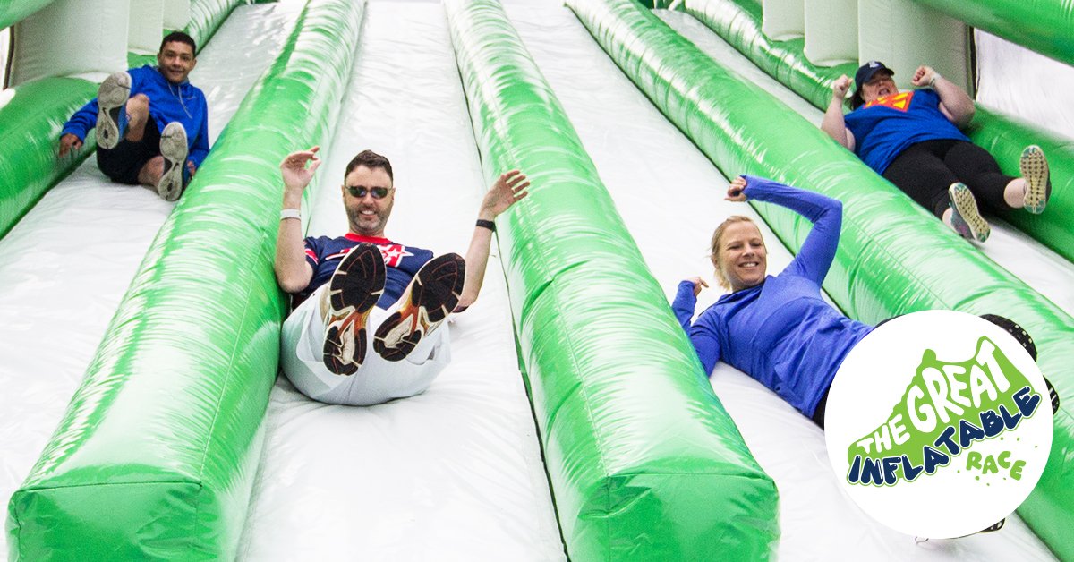FFOakPark's tweet photo. Bounce, bump, and slide you to the finish line at the Great Inflatable 5K Race. Sign up: https://t.co/SW0oLmnfKK https://t.co/4kuqYn8q1P