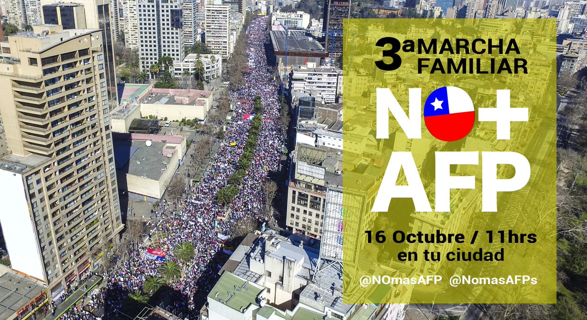 NOmasAFP's tweet photo. Las Marchas #NOmasAFP son familiares y ciudadana. De Todos/as depende su éxito, SUMATE con ideas nuevas de difusión https://t.co/TiHhbgwjFr