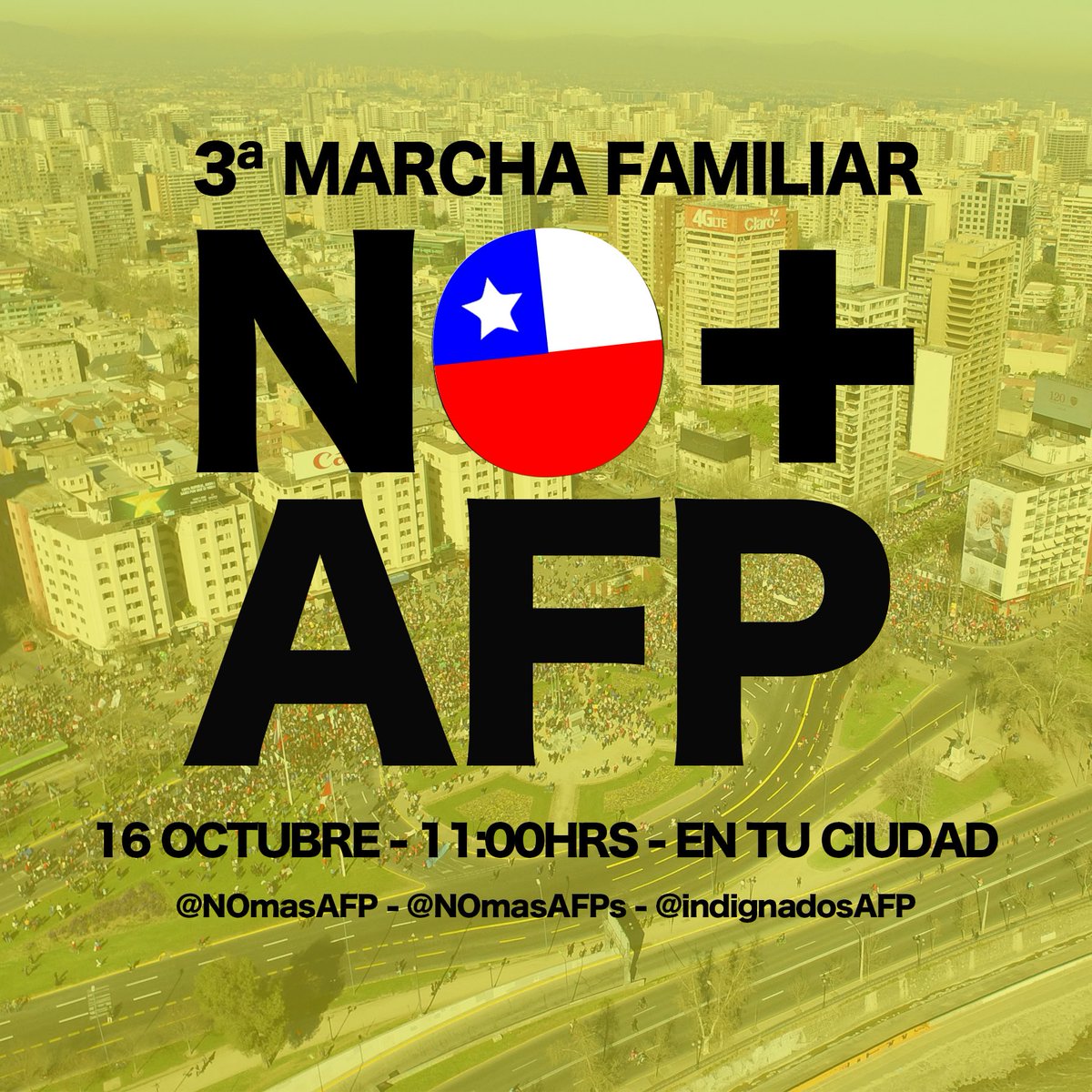 NOmasAFP's tweet photo. Las Marchas #NOmasAFP son familiares y ciudadana. De Todos/as depende su éxito, SUMATE con ideas nuevas de difusión https://t.co/TiHhbgwjFr