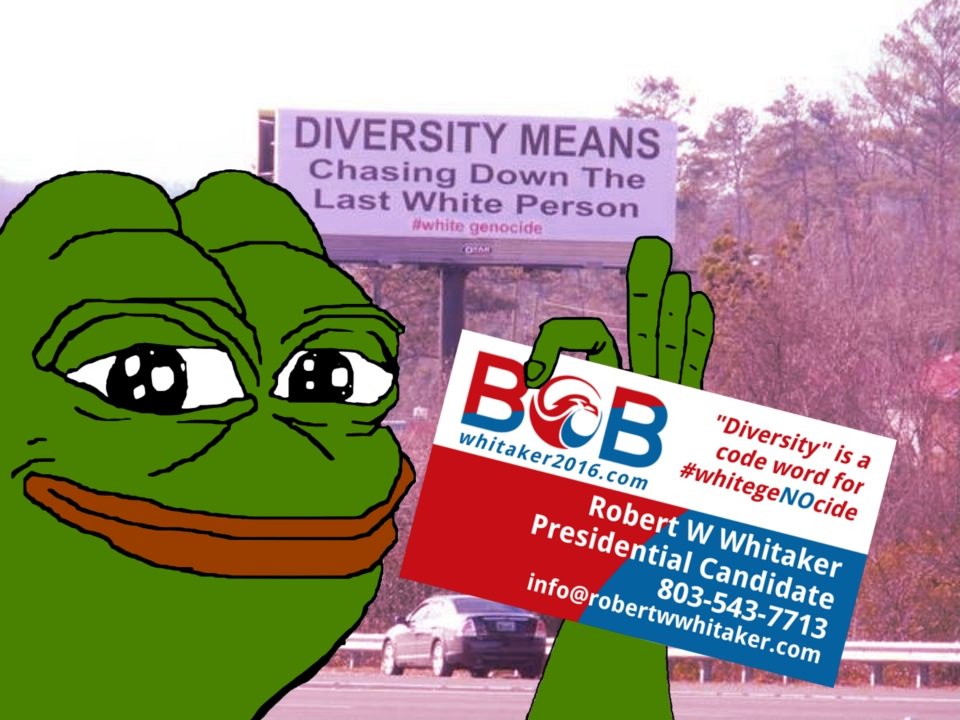 Pepe #WhiteGenocide billboard