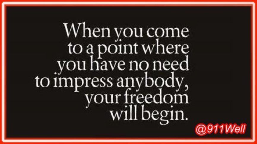 MsVandeborne's tweet photo. When you come to a point where you have no need to impress anybody, your freedom begins! #beYOUtotheFULLEST https://t.co/bkuUa6WLIq