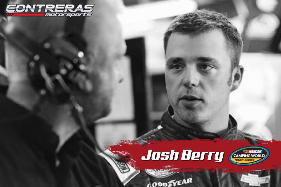 ContrerasMXteam's tweet photo. Excited to have @joshberry behind the wheel this Friday for the Ethanol E15 225 at @ChicagolndSpdwy 
#NCWTS #NASCAR https://t.co/ROv2iIHCrX