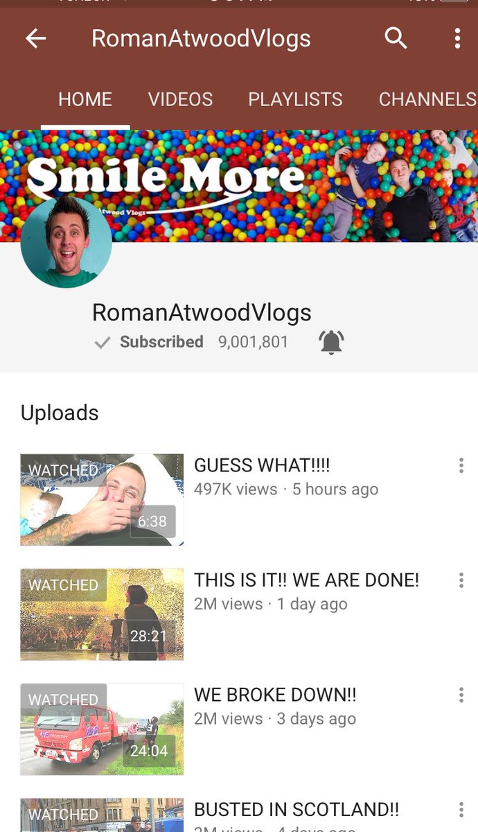 ItsPumaHD's tweet photo. @RomanAtwood You Made It... 9 Million Subscribers And 9 Million More Smiles https://t.co/MMVowZeQip