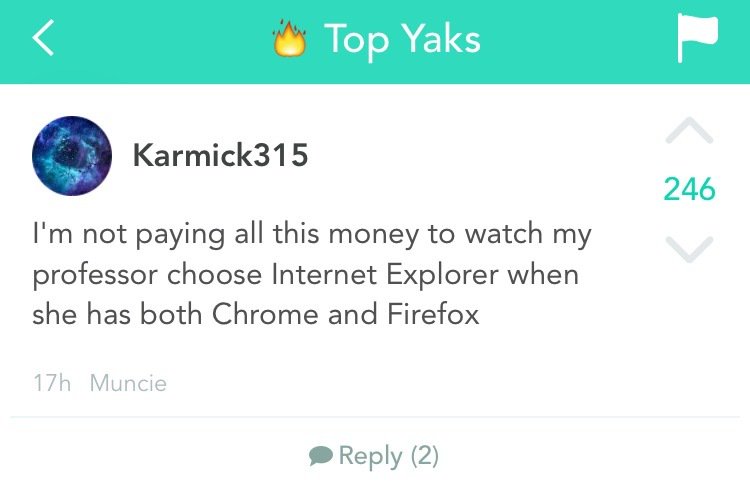 YikYakApp's tweet photo. My professor just uses a potato. https://t.co/5Garo4A4pD