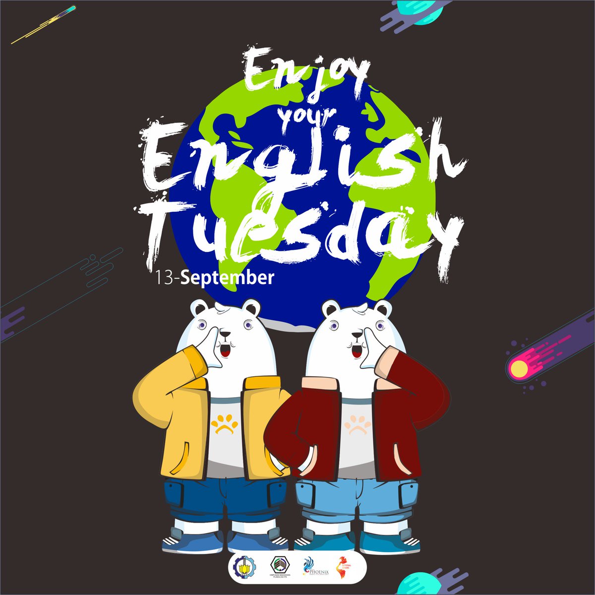 hmplITS's tweet photo. [English Tuesday]

Enjoy your time Guys.
Don't forget to speak english!

#EnglishDay
#EnglishTuesday
#hmplITS https://t.co/UMk4iOTuOx