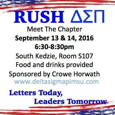 Don't forget to stop by south Kedzie tomorrow or Wednesday for rush info and to get to know the chapter!