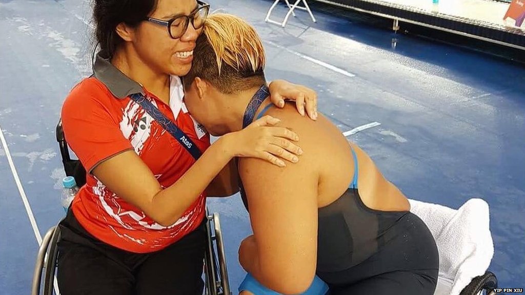BBCNewsAsia's tweet photo. "Nobody knows our struggle."

Emotional photo of Singapore Paralympians goes viral: https://t.co/EY4SUyq7Zf https://t.co/nlSJDHzm9q