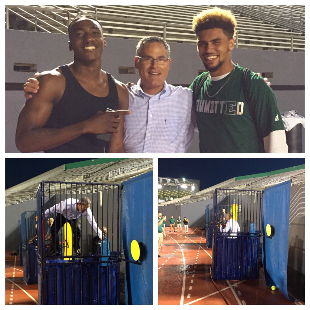 HeatherRLyke's tweet photo. @EMUFB takes @Coach_Creighton down!  All for a great cause (and some awesome laughs!) #Comm1tted  #BlockEforLife https://t.co/XqSWBFcxGa