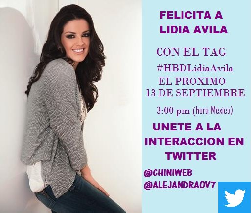 alejandraov7's tweet photo. @LidiaAvila se merece mas que una felicitación,se merece  las de sus fans los invitamos @chiniweb y @alejandraov7 https://t.co/jk4ZgWRmuw