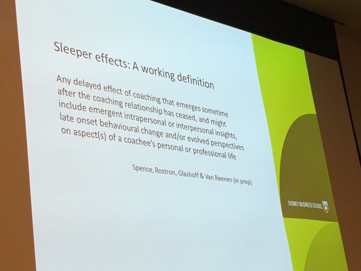 thelangleygroup's tweet photo. Loving the idea of Sleeper effects of coaching. Thanx #gordonspence #thelangleygroup #APS2016 https://t.co/OO4Quuu3KM