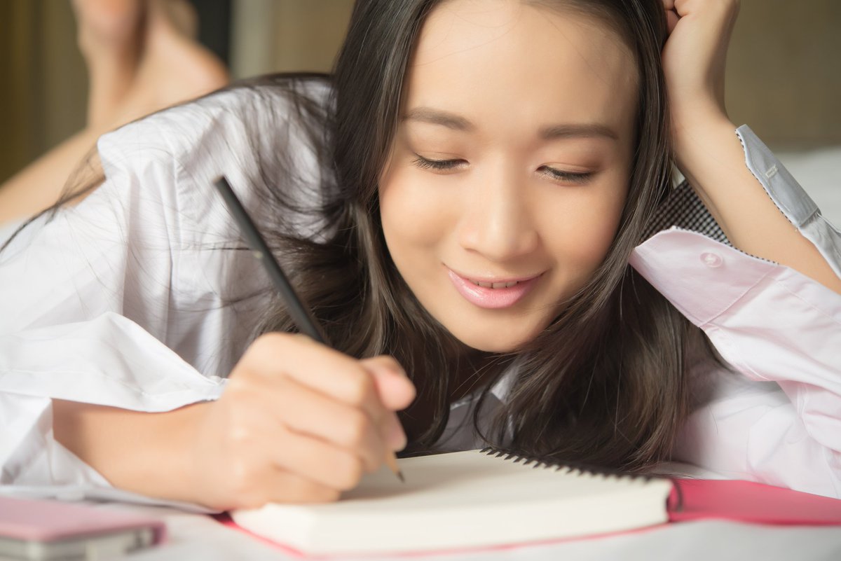 Studies show keeping a gratitude journal before bed leads to better sleep and a refreshing start to the next day.