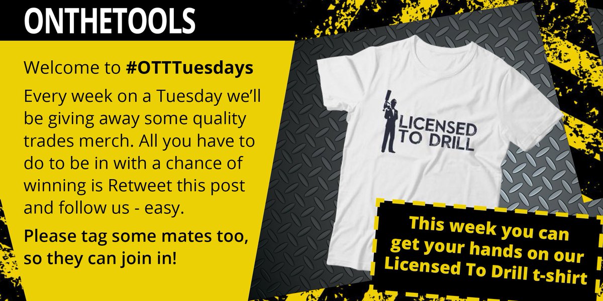 onthetoolstv's tweet image. Who&apos;s up for #OTTTuesdays As always RT &amp;amp; Follow for your chance to win some #trades merch! #drilling #onthetools