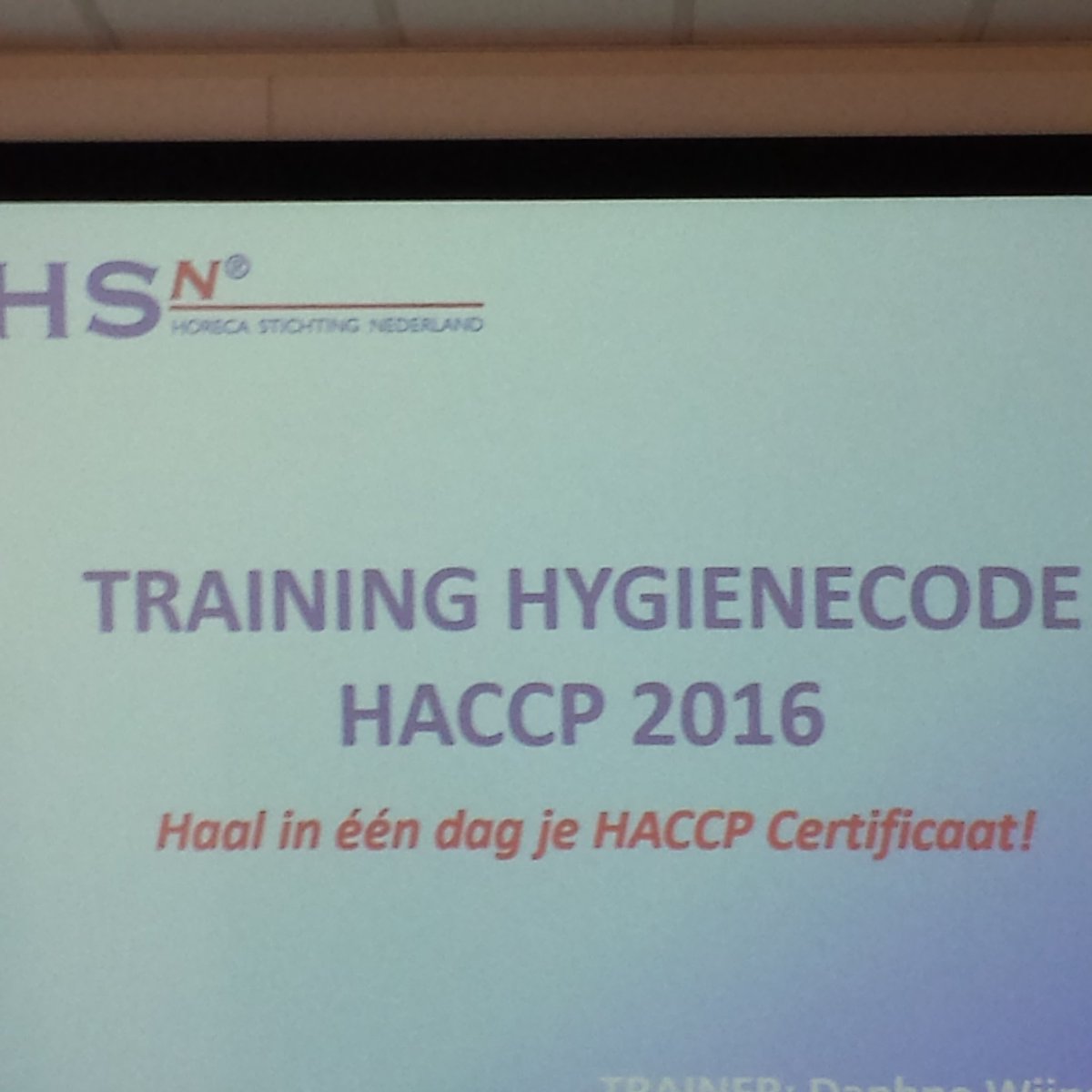 HACCP cursus gevenin Rotterdam voor <a href="/HSN_Horeca/">HSN</a> 
Belangrijk te weten wat deze code inhoudt! Kijk op site HSN