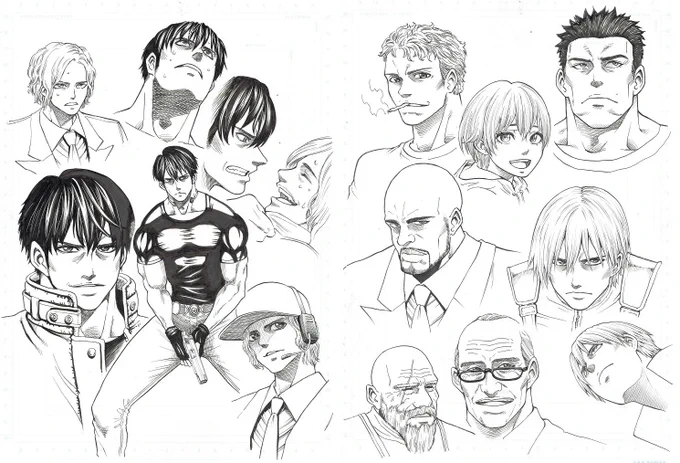 絵柄変更しようかなと思って試作した適当な人物顔絵(男性) 