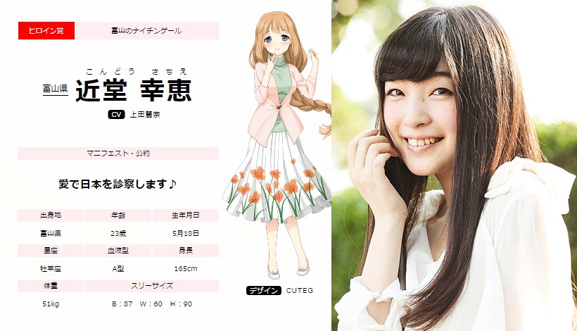 アニメ アイドル事変 公式 Rt総選挙 富山県 近堂幸恵 Cv 上田麗奈 政治の闇に富山 のナイチンゲールがメスを入れます Rt数1位で抽選1名様 担当声優に 鱒寿司等の富山特産品 を贈呈 アイドル事変 T Co Kyymkishoq T Co