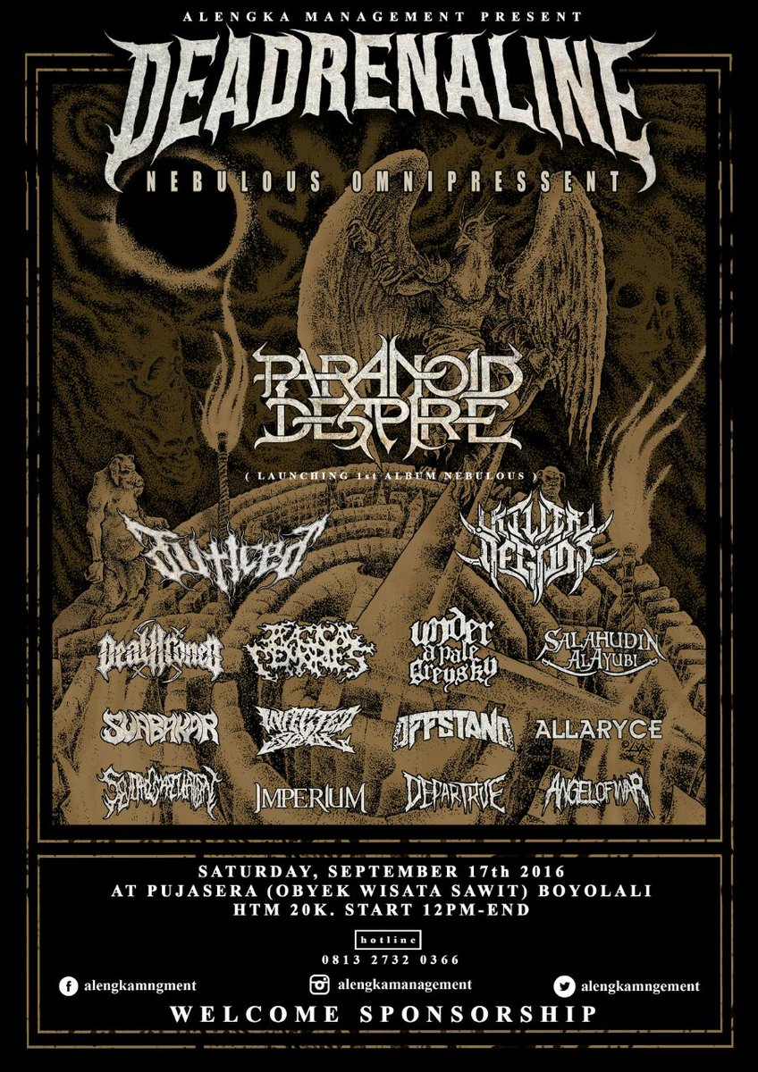 Deadrenaline: Nebulous Omnipresent | 17/09/2016 | Pujasera, Sawit, Boyolali | Tiket 20rb bs dibeli di store