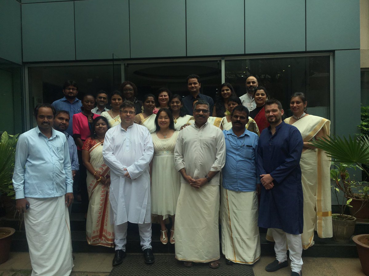 UKinIndia's tweet photo. #Onam celebrations at #British Deputy High Commission #Bengaluru 
#FestivalsOfIndia https://t.co/vJilZivEZ2