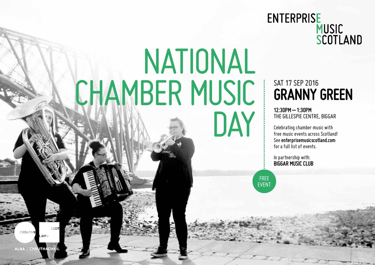 chambermusicsct's tweet image. Don&apos;t miss @grannygreentrio at The Gillespie Centre #Biggar #free 12.30-1pm Sat 17 Sept Part of #NCMD2016