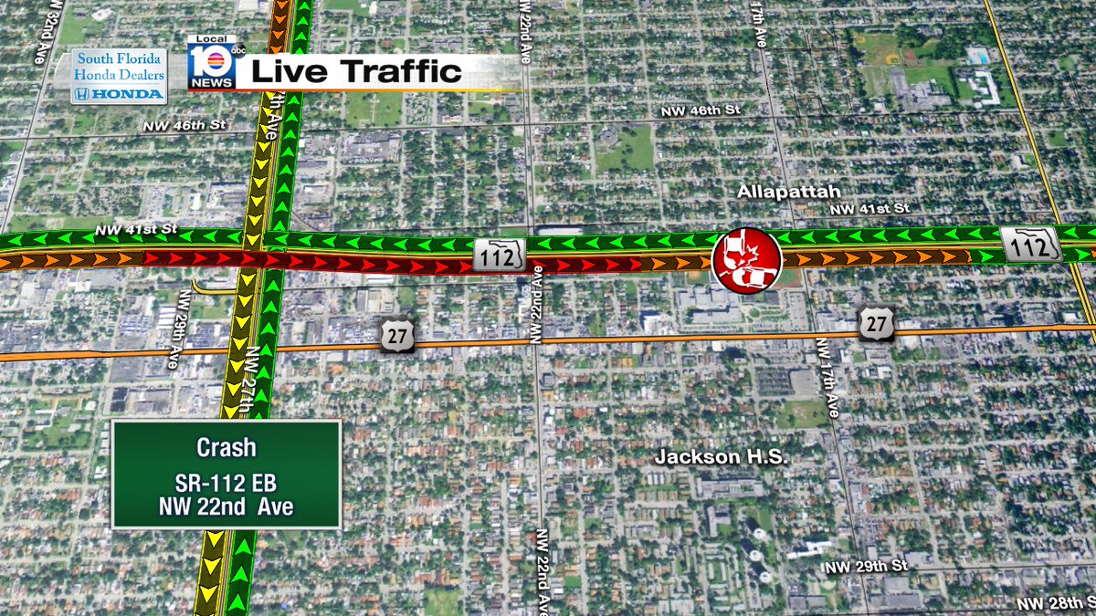 Crash on SR-112 EB at Nw 22nd Ave #traffic https://t.co/g0LFP0xBlS