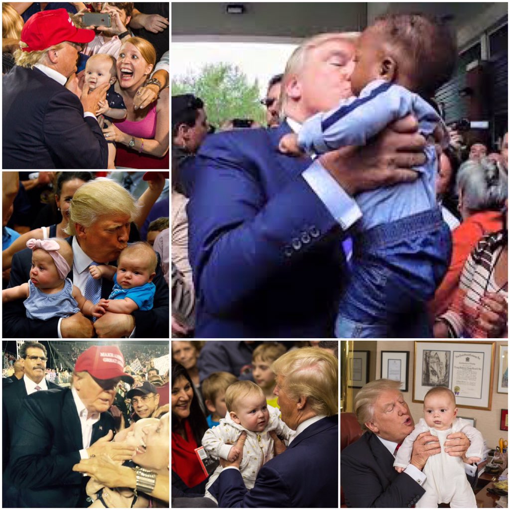 Gfaze_Team's tweet photo. Wow. Trump must be really desperate kissing that black baby...😇 #Trump2016 #HillarysBodyDouble #Trump https://t.co/AdpN65QSdh