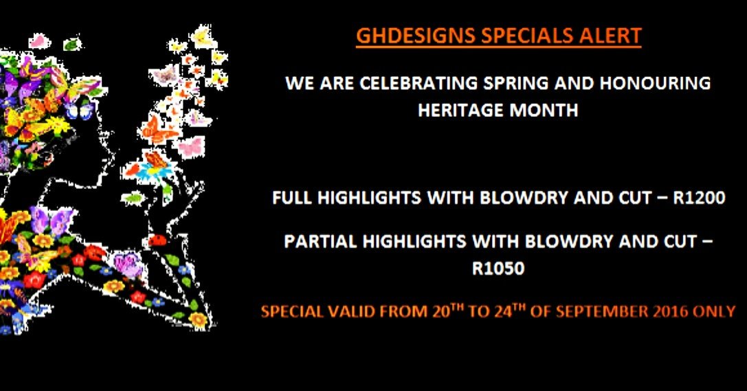 GHDesignsMrngSd's tweet photo. We are running a special in honour of Spring and Heritage Month! Get in contact to make an appointment! :) https://t.co/LSQXpmhmfr
