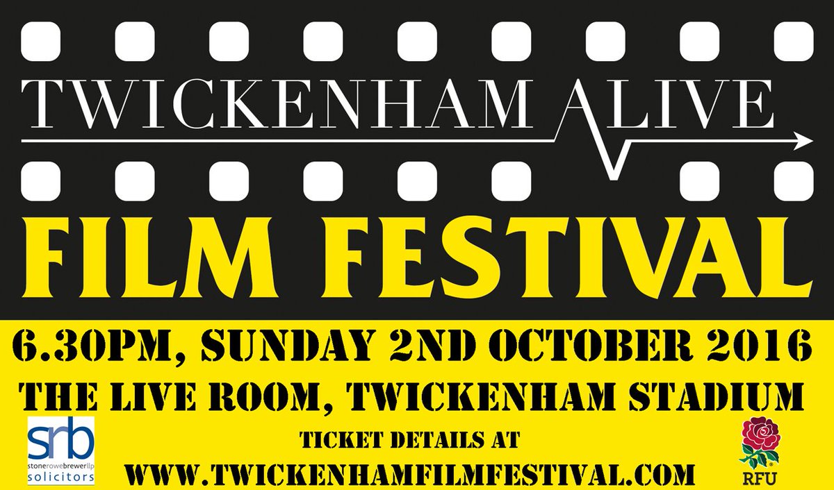 Twickenham Alive Film Festival with SRB is Sunday 2nd Oct at Twickenham Stad FULL DETAILS  srb.co.uk/film-festival