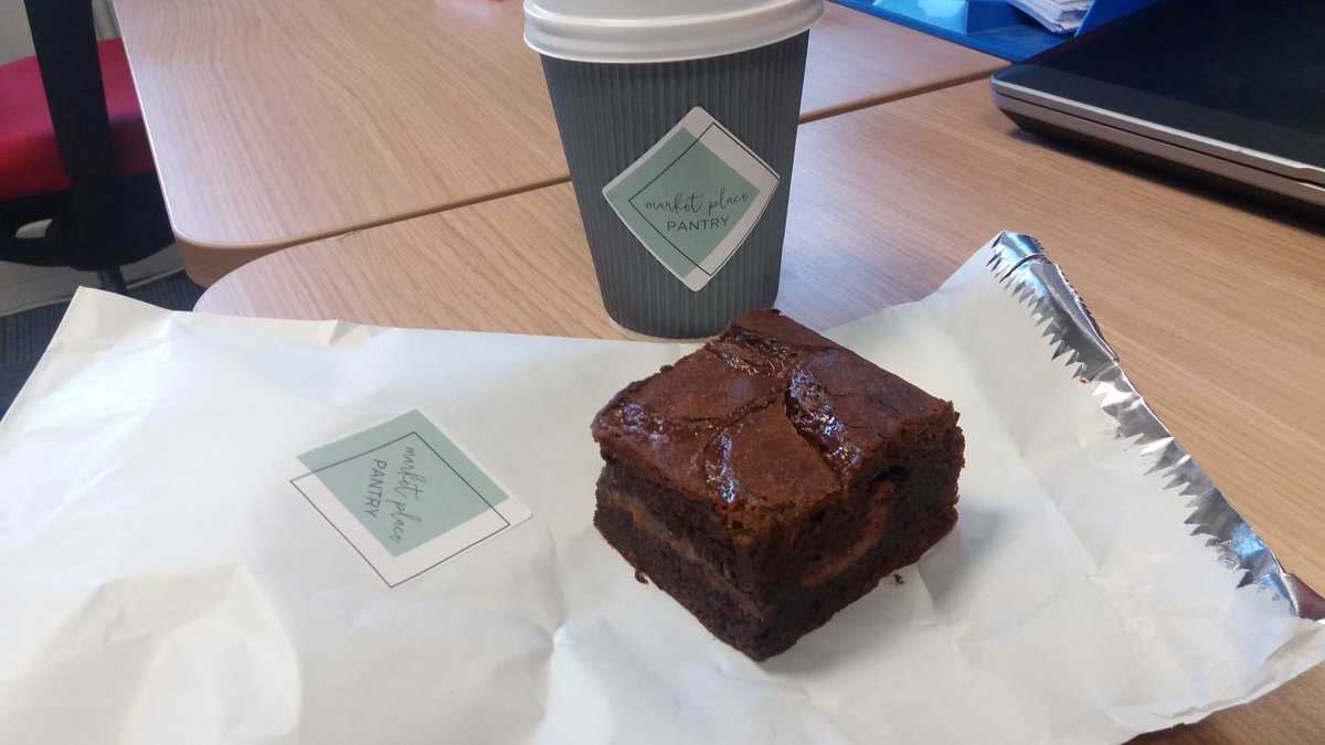 Really enjoying my GF caramel brownie from <a href="/Market_P_Pantry/">Market Place Pantry</a> 😍☕🍰